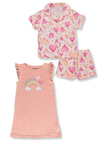Delia's Girl Girls' 3-Piece Nightgown Coat Pajamas Set - CookiesKids.com