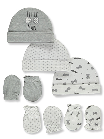 Duck Duck Goose Baby Boys' 6-Piece Caps Mittens Set - CookiesKids.com