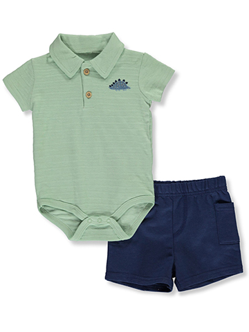 Duck Duck Goose Baby Boys' 2-Piece Dinosaur Shorts Set Outfit - CookiesKids.com