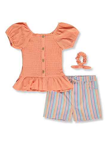 Delia's Girls' 3-Piece Stripe Shorts Set Outfit - CookiesKids.com