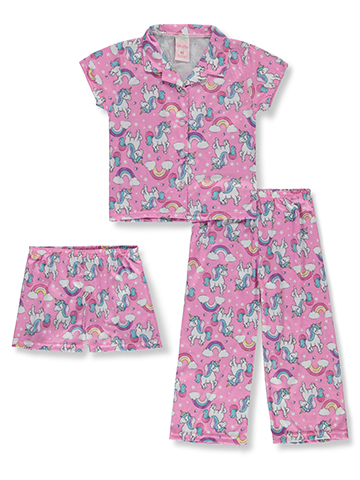 Mon Petit Girls' 3-Piece Unicorn Pajamas Set - CookiesKids.com