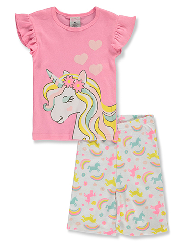 Mon Petit Girls' 2-Piece Unicorn Pajamas Set - CookiesKids.com