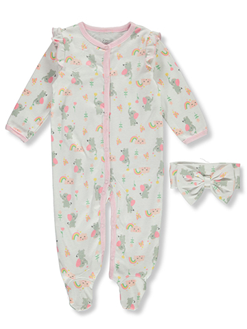 Princess Rose Baby Girls' 2-Piece Footed Coveralls Set - CookiesKids.com