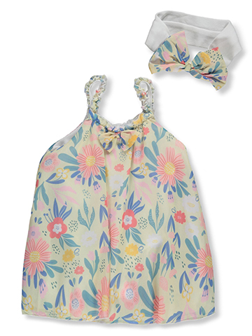 Duck Duck Goose Baby Girls' 2-Piece Floral Dress Set Outfit - CookiesKids.com