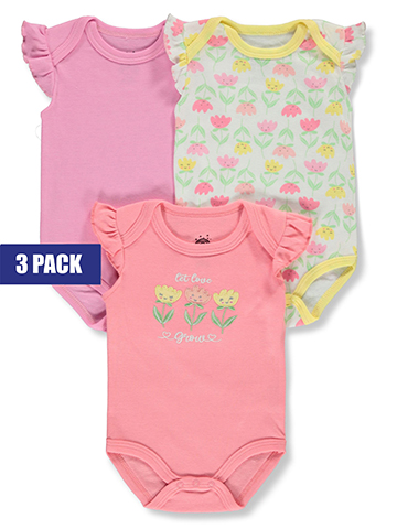 Millie & Miles Baby Girls' 3-Pack Rainbow Bodysuits - CookiesKids.com