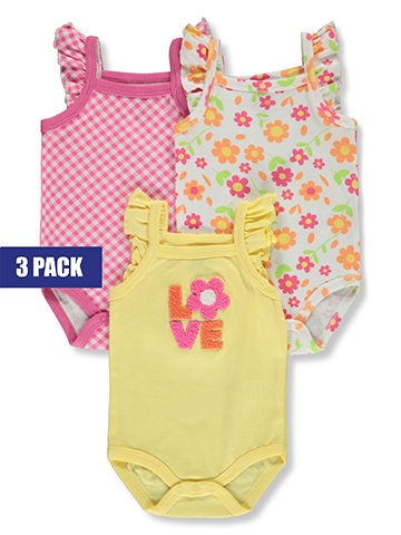 Duck Duck Goose Baby Girls' 3-Pack Ruffle Bodysuits - CookiesKids.com