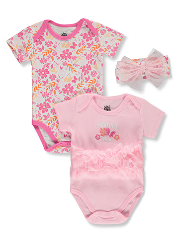 Millie & Miles Baby Girls' 3-Piece Heart Bodysuits Set Outfit - CookiesKids.com
