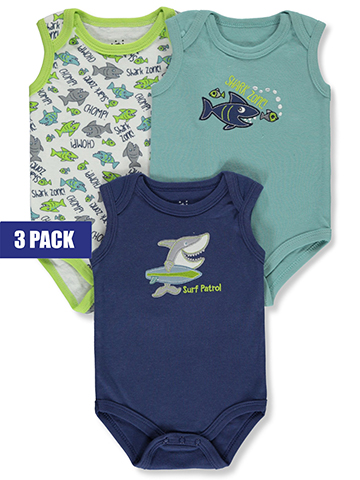 Millie & Miles Baby Boys' 3-Pack Sleeveless Bodysuits - CookiesKids.com