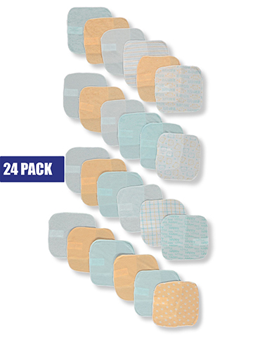 Little & Loved Baby Boys' 24-Pack Washcloths - CookiesKids.com