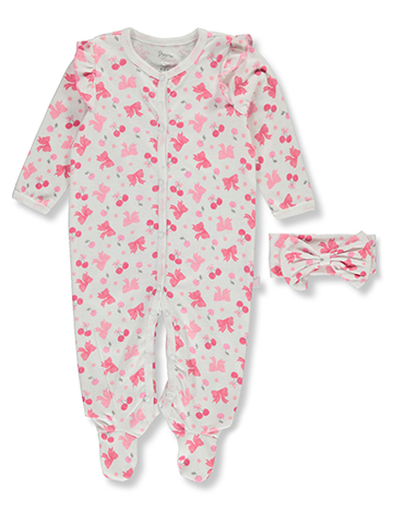 Princess Rose Baby Girls' 2-Piece Footed Coveralls Set Outfit - CookiesKids.com