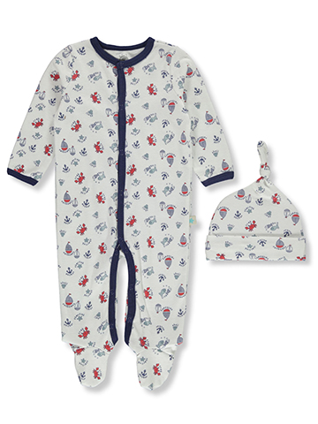 Little Me Baby Boys' 2-Pack Footed Coveralls Cap Set Outfit - CookiesKids.com