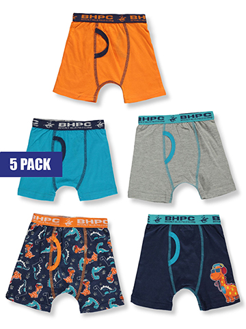 Beverly Hills Polo Club Boys' 5-Pack Dinosaur Boxer Briefs - CookiesKids.com