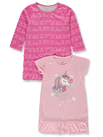Sweet N Sassy Girls' 2-Pack Unicorn Nightgowns - CookiesKids.com