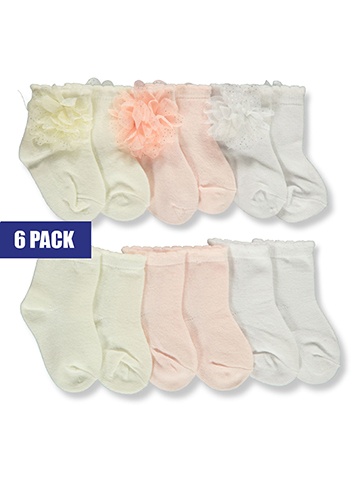 Princess Rose Baby Girls' 6-Pack Fancy Socks - CookiesKids.com