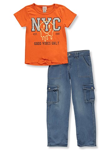 Real Love Girls' 2-Piece Jeans Set Outfit - CookiesKids.com