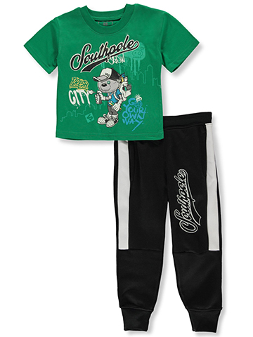 Southpole Boys' 2-Piece Bear Joggers Set Outfit - CookiesKids.com