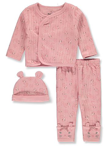 Duck Duck Goose Baby Girls' 3-Piece Cap Set Outfit - CookiesKids.com