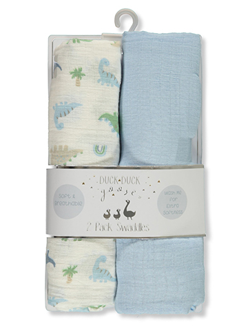 Duck Duck Goose Baby Boys' 2-Pack Muslin Receiving Blankets - CookiesKids.com