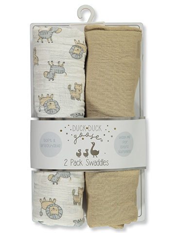 Duck Duck Goose Baby Boys' 2-Pack Muslin Receiving Blankets - CookiesKids.com