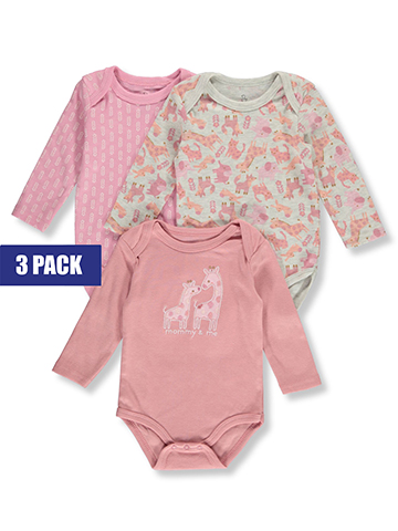 Duck Duck Goose Baby Girls' 3-Pack Long-Sleeve Bodysuits - CookiesKids.com