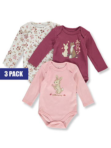 Duck Duck Goose Baby Girls' 3-Pack Long-Sleeve Bodysuits - CookiesKids.com