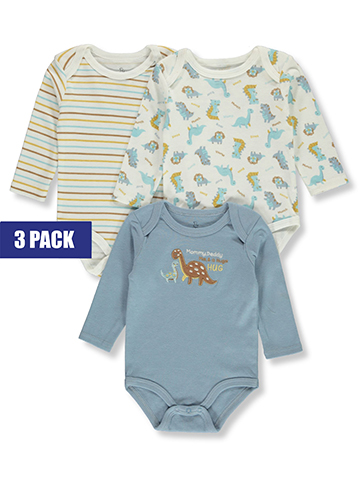 Duck Duck Goose Baby Boys 3-Pack Long-Sleeve Bodysuits - CookiesKids.com