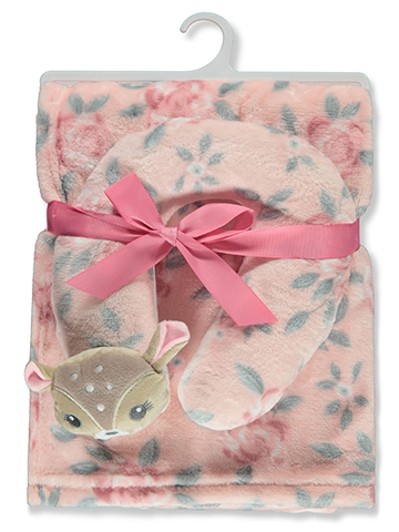 Duck Duck Goose Baby Girls' 2-Piece Neck Support Plush Blanket Toy Set - CookiesKids.com