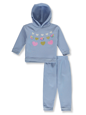Real Love Baby Girls' 2-Piece Hearts Hoodie Set Outfit - CookiesKids.com