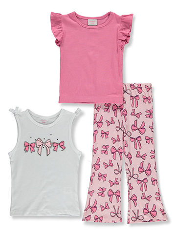 Mama's Mini Girls' 3-Piece Bow Pants Set Outfit - CookiesKids.com