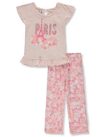 Real Love Girls' 2-Piece Paris Leggings Set Outfit - CookiesKids.com