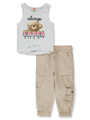 Real Love Baby Girls' Extra Bear 2-Piece Joggers Set Outfit - CookiesKids.com