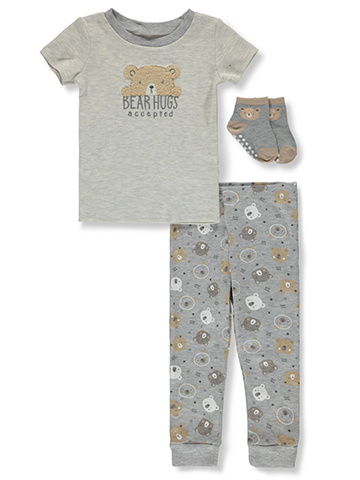 Duck Duck Goose Baby Boys' 3-Piece Bear Socks Set Outfit - CookiesKids.com