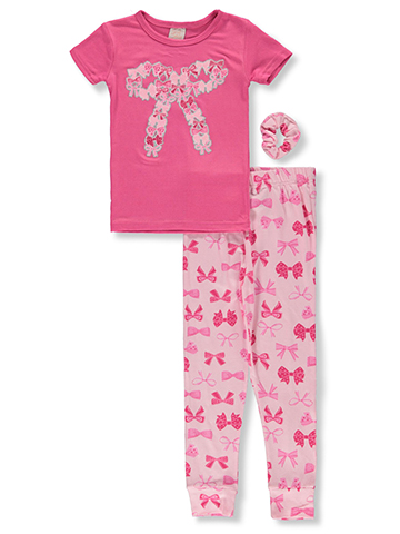 Sweet N Sassy Girls' 3-Piece Ribbon Pajamas Set - CookiesKids.com