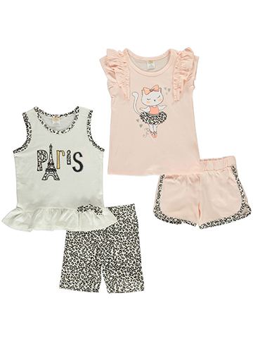 Real Love Girl 4-Piece Mix Match Bike Shorts Set Outfit - CookiesKids.com