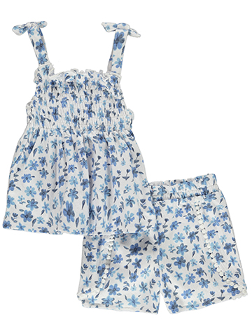 Real Love Girls' 2-Piece Floral Shorts Set Outfit - CookiesKids.com