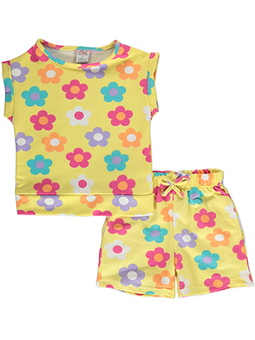 Real Love Girls' 2-Piece Floral Shorts Set Outfit - CookiesKids.com