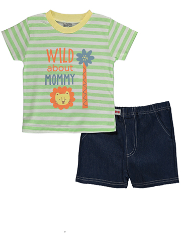 Dapper Dude Baby Boys' 2-Piece Lion Shorts Set Outfit - CookiesKids.com