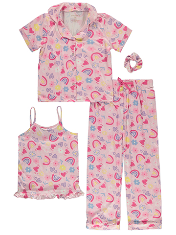 Princess Rose Girls' 4-Piece Rainbow Pajamas Set - CookiesKids.com