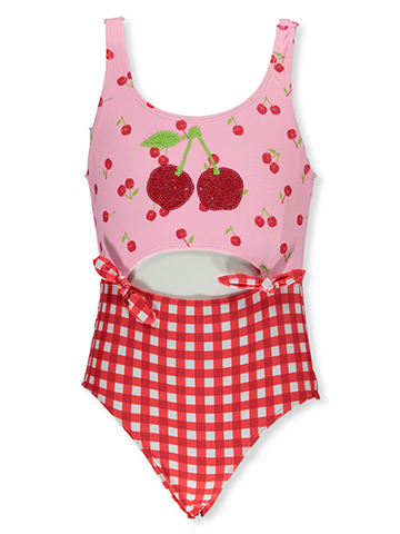Real Love Girls' 1-Piece Cherry Swimsuit - CookiesKids.com