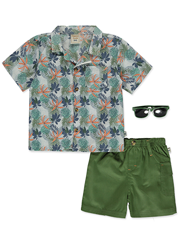 Dapper Dude Baby Boys' 3-Piece Shorts Sunglasses Set Outfit - CookiesKids.com