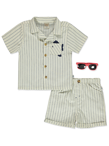 Dapper Dude Baby Boys' 3-Piece Shorts Sunglasses Set Outfit - CookiesKids.com