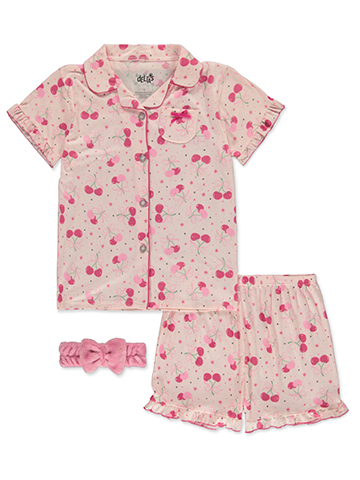 Delia's Girl Girls' 3-Piece Cherry Coat Style Pajamas - CookiesKids.com
