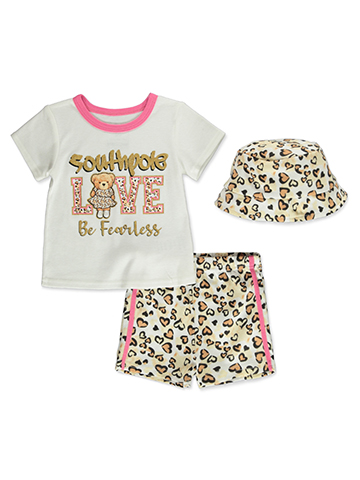 Southpole Baby Girls' 3-Piece Bucket Hat Shorts Set Outfit - CookiesKids.com