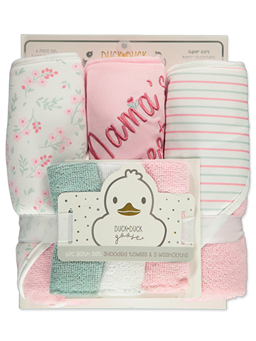 Duck Duck Goose Baby Boys' 6-Piece Hooded Towel & Washcloth Set - CookiesKids.com