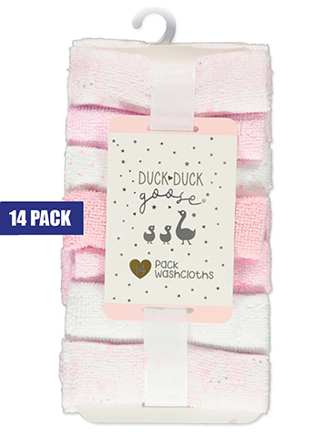 Duck Duck Goose Baby Girls' 14-Pack Washcloths - CookiesKids.com