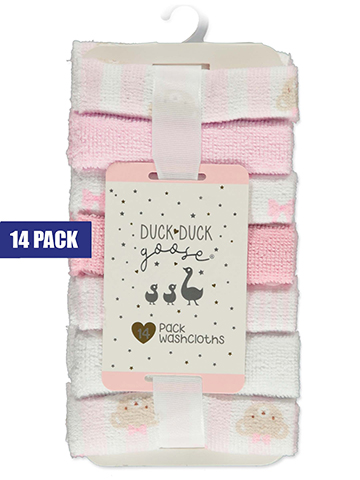 Duck Duck Goose Baby Girls' 14-Pack Washcloths - CookiesKids.com