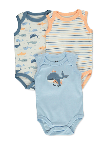 Millie & Myles Baby Boys' 3-Pack Whale Heart Bodysuits - CookiesKids.com