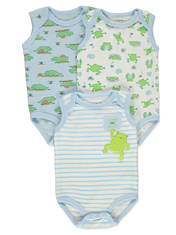 Millie & Myles Baby Boys' 3-Pack Frog Bodysuits - CookiesKids.com