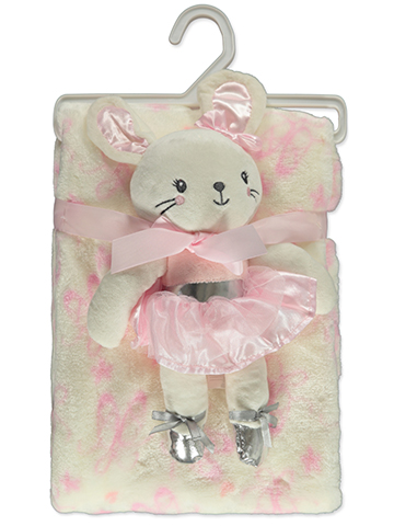 Duck Duck Goose Baby Girls' 2-Piece Baby Blanket Plushie Set - CookiesKids.com