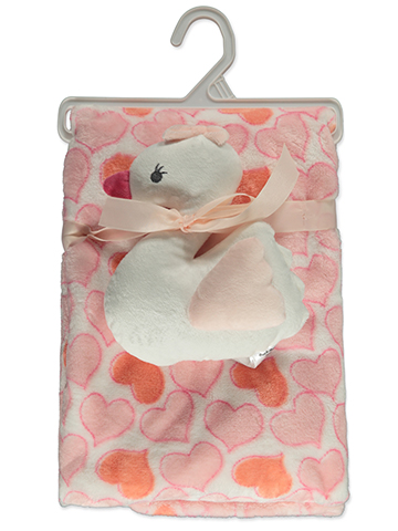 Duck Duck Goose Baby Girls' 2-Piece Baby Blanket Plushie Set - CookiesKids.com